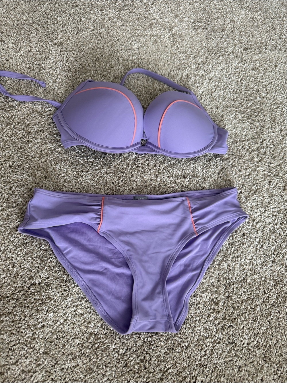 aerie Lavender Bikini Set with Coral Trim - Women Swim